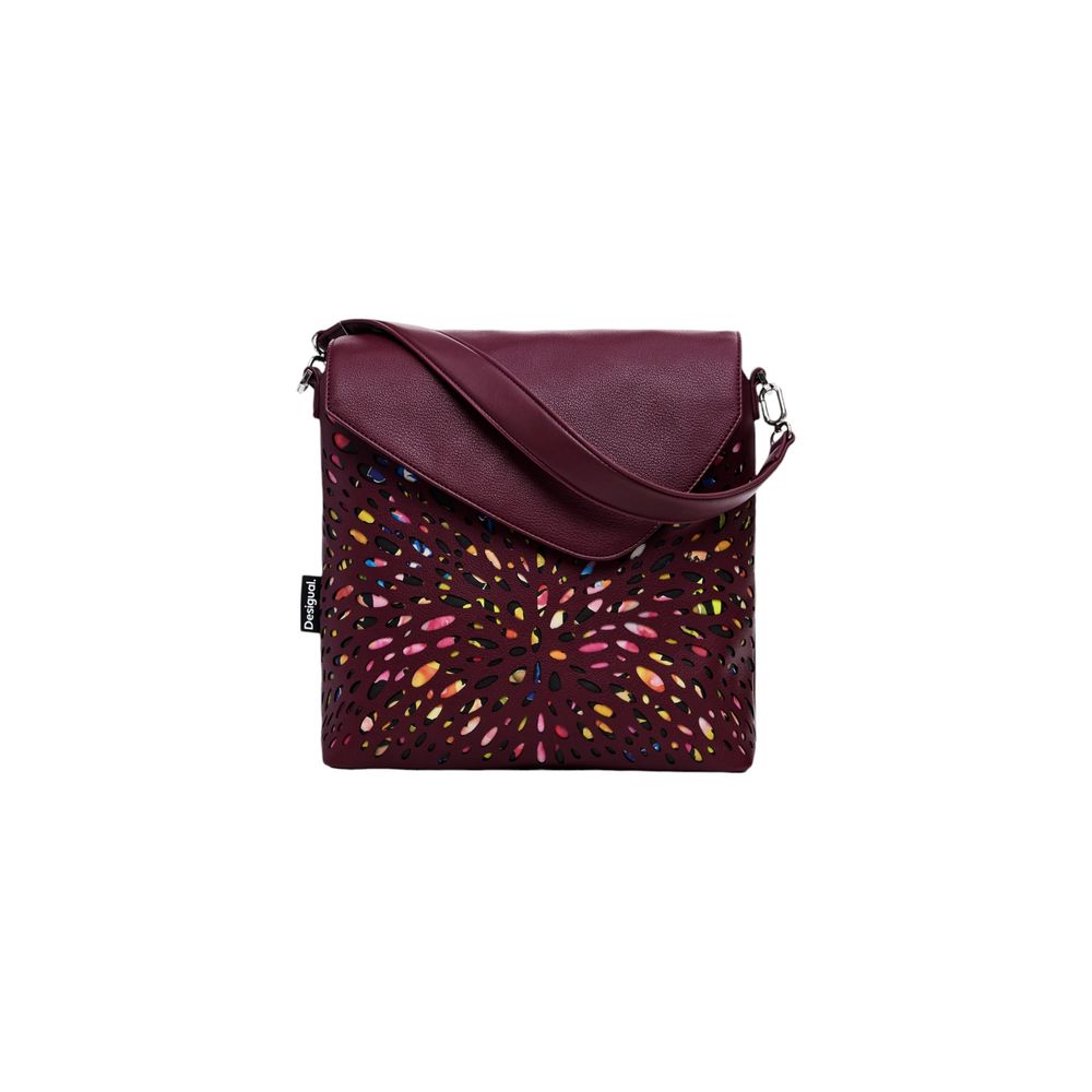 Desigual Bordeaux polietilen sırt çantası